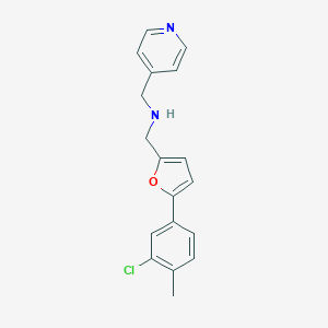molecular formula C18H17ClN2O B499488 N-{[5-(3-chloro-4-methylphenyl)-2-furyl]methyl}-N-(4-pyridinylmethyl)amine 