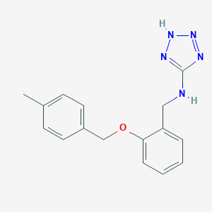 molecular formula C16H17N5O B499489 N-{2-[(4-methylbenzyl)oxy]benzyl}-2H-tetrazol-5-amine 