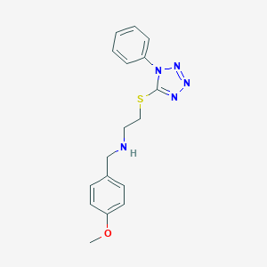 molecular formula C17H19N5OS B499490 N-(4-methoxybenzyl)-2-[(1-phenyl-1H-tetrazol-5-yl)sulfanyl]ethanamine 