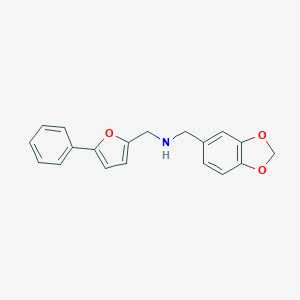 molecular formula C19H17NO3 B499493 1-(1,3-benzodioxol-5-yl)-N-[(5-phenylfuran-2-yl)methyl]methanamine 