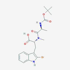B049950 (2R)-3-(2-bromo-1H-indol-3-yl)-2-[methyl-[(2S)-2-[(2-methylpropan-2-yl)oxycarbonylamino]propanoyl]amino]propanoic acid CAS No. 131791-79-2