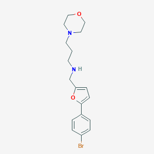 molecular formula C18H23BrN2O2 B499500 N-{[5-(4-bromophenyl)-2-furyl]methyl}-N-[3-(4-morpholinyl)propyl]amine 