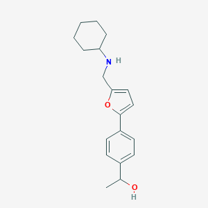 molecular formula C19H25NO2 B499508 1-(4-{5-[(Cyclohexylamino)methyl]-2-furyl}phenyl)ethanol 
