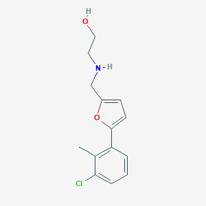 molecular formula C14H16ClNO2 B499514 2-({[5-(3-Chloro-2-methylphenyl)-2-furyl]methyl}amino)ethanol 