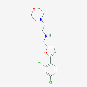 molecular formula C17H20Cl2N2O2 B499515 N-{[5-(2,4-dichlorophenyl)furan-2-yl]methyl}-2-(morpholin-4-yl)ethanamine 