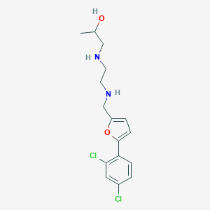 molecular formula C16H20Cl2N2O2 B499516 1-{[2-({[5-(2,4-Dichlorophenyl)furan-2-yl]methyl}amino)ethyl]amino}propan-2-ol 