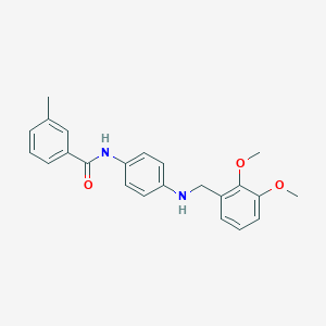 molecular formula C23H24N2O3 B499518 N-{4-[(2,3-dimethoxybenzyl)amino]phenyl}-3-methylbenzamide 