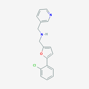 molecular formula C17H15ClN2O B499527 1-[5-(2-chlorophenyl)furan-2-yl]-N-(pyridin-3-ylmethyl)methanamine CAS No. 881455-30-7