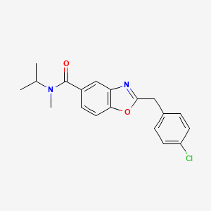 2-[(4-chlorophenyl)methyl]-N-methyl-N-propan-2-yl-1,3-benzoxazole-5-carboxamide