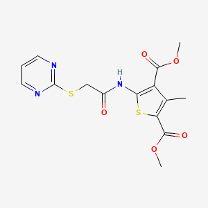 dimethyl 3-methyl-5-{[(2-pyrimidinylthio)acetyl]amino}-2,4-thiophenedicarboxylate