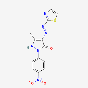 (4Z)-3-METHYL-1-(4-NITROPHENYL)-4-[2-(1,3-THIAZOL-2-YL)HYDRAZIN-1-YLIDENE]-4,5-DIHYDRO-1H-PYRAZOL-5-ONE