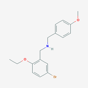 molecular formula C17H20BrNO2 B499541 1-(5-bromo-2-ethoxyphenyl)-N-(4-methoxybenzyl)methanamine 