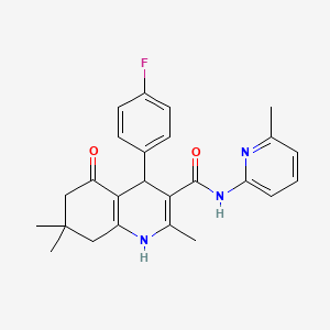 molecular formula C25H26FN3O2 B4995417 4-(4-Fluorophenyl)-2,7,7-trimethyl-N-(6-methylpyridin-2-yl)-5-oxo-1,4,5,6,7,8-hexahydroquinoline-3-carboxamide CAS No. 361195-39-3