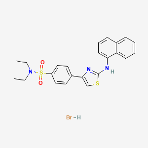 molecular formula C23H24BrN3O2S2 B4995422 N,N-diethyl-4-[2-(naphthalen-1-ylamino)-1,3-thiazol-4-yl]benzenesulfonamide;hydrobromide 