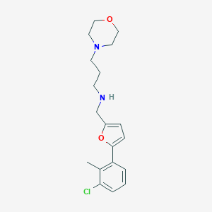 molecular formula C19H25ClN2O2 B499544 N-{[5-(3-chloro-2-methylphenyl)-2-furyl]methyl}-3-morpholin-4-ylpropan-1-amine 