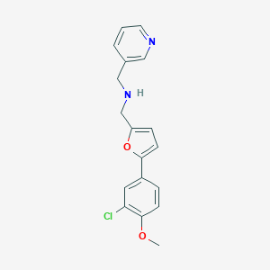 molecular formula C18H17ClN2O2 B499547 N-{[5-(3-chloro-4-methoxyphenyl)-2-furyl]methyl}-N-(3-pyridinylmethyl)amine 