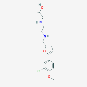 molecular formula C17H23ClN2O3 B499548 1-{[2-({[5-(3-Chloro-4-methoxyphenyl)-2-furyl]methyl}amino)ethyl]amino}-2-propanol 