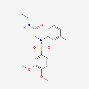 molecular formula C21H26N2O5S B4995487 2-(N-(3,4-dimethoxyphenyl)sulfonyl-3,5-dimethylanilino)-N-prop-2-enylacetamide 