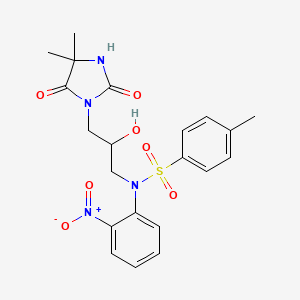 N-[3-(4,4-DIMETHYL-2,5-DIOXOIMIDAZOLIDIN-1-YL)-2-HYDROXYPROPYL]-4-METHYL-N-(2-NITROPHENYL)BENZENE-1-SULFONAMIDE