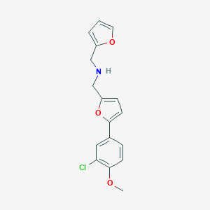 molecular formula C17H16ClNO3 B499549 1-[5-(3-chloro-4-methoxyphenyl)furan-2-yl]-N-(furan-2-ylmethyl)methanamine 