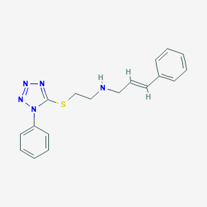 molecular formula C18H19N5S B499550 (2E)-3-phenyl-N-{2-[(1-phenyl-1H-tetrazol-5-yl)sulfanyl]ethyl}prop-2-en-1-amine 