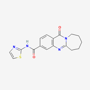 12-oxo-N-(1,3-thiazol-2-yl)-6,7,8,9,10,12-hexahydroazepino[2,1-b]quinazoline-3-carboxamide