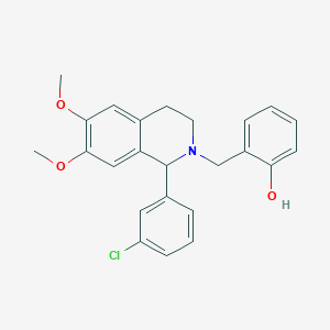 molecular formula C24H24ClNO3 B4995515 2-{[1-(3-chlorophenyl)-6,7-dimethoxy-3,4-dihydro-2(1H)-isoquinolinyl]methyl}phenol 