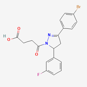 4-[5-(4-Bromophenyl)-3-(3-fluorophenyl)-3,4-dihydropyrazol-2-yl]-4-oxobutanoic acid