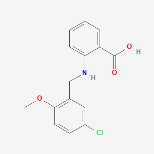 molecular formula C15H14ClNO3 B499554 2-[(5-Chloro-2-methoxybenzyl)amino]benzoic acid CAS No. 881445-70-1
