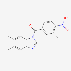 molecular formula C17H15N3O3 B4995543 5,6-dimethyl-1-(3-methyl-4-nitrobenzoyl)-1H-benzimidazole 