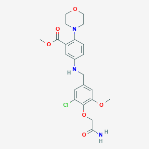 molecular formula C22H26ClN3O6 B499557 Methyl 5-[[4-(2-amino-2-oxoethoxy)-3-chloro-5-methoxyphenyl]methylamino]-2-morpholin-4-ylbenzoate CAS No. 767347-22-8