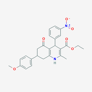 Ethyl 7-(4-methoxyphenyl)-2-methyl-4-(3-nitrophenyl)-5-oxo-1,4,5,6,7,8-hexahydroquinoline-3-carboxylate