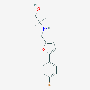 molecular formula C15H18BrNO2 B499561 2-({[5-(4-Bromophenyl)furan-2-yl]methyl}amino)-2-methylpropan-1-ol 