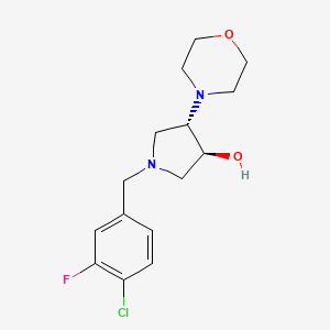 molecular formula C15H20ClFN2O2 B4995638 (3S,4S)-1-[(4-chloro-3-fluorophenyl)methyl]-4-morpholin-4-ylpyrrolidin-3-ol 