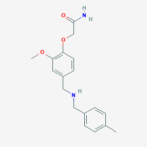 molecular formula C18H22N2O3 B499564 2-(2-Methoxy-4-{[(4-methylbenzyl)amino]methyl}phenoxy)acetamide 