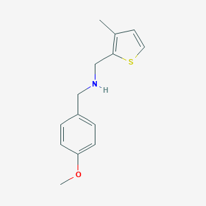 molecular formula C14H17NOS B499565 1-(4-methoxyphenyl)-N-[(3-methylthiophen-2-yl)methyl]methanamine 