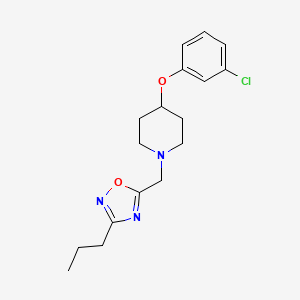 4-(3-chlorophenoxy)-1-[(3-propyl-1,2,4-oxadiazol-5-yl)methyl]piperidine