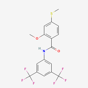 molecular formula C17H13F6NO2S B4995689 N-[3,5-bis(trifluoromethyl)phenyl]-2-methoxy-4-(methylthio)benzamide 