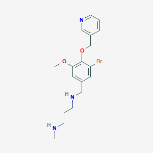 molecular formula C18H24BrN3O2 B499570 N-[3-bromo-5-methoxy-4-(3-pyridinylmethoxy)benzyl]-N-[3-(methylamino)propyl]amine 