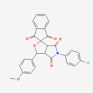 5-(4-chlorophenyl)-1-(4-methoxyphenyl)spiro[3a,6a-dihydro-1H-furo[3,4-c]pyrrole-3,2'-indene]-1',3',4,6-tetrone