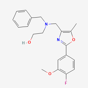 molecular formula C21H23FN2O3 B4995710 2-(benzyl{[2-(4-fluoro-3-methoxyphenyl)-5-methyl-1,3-oxazol-4-yl]methyl}amino)ethanol 