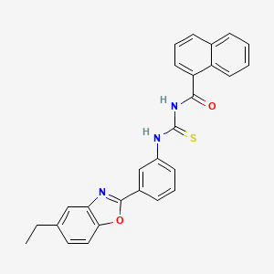 molecular formula C27H21N3O2S B4995718 N-{[3-(5-ethyl-1,3-benzoxazol-2-yl)phenyl]carbamothioyl}naphthalene-1-carboxamide 