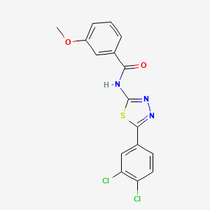 molecular formula C16H11Cl2N3O2S B4995729 N-[5-(3,4-dichlorophenyl)-1,3,4-thiadiazol-2-yl]-3-methoxybenzamide 