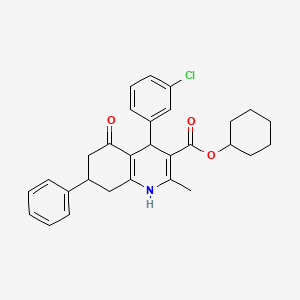 molecular formula C29H30ClNO3 B4995740 Cyclohexyl 4-(3-chlorophenyl)-2-methyl-5-oxo-7-phenyl-1,4,5,6,7,8-hexahydroquinoline-3-carboxylate 