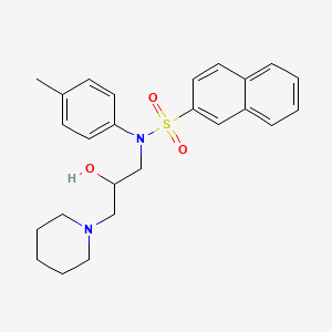 molecular formula C25H30N2O3S B4995747 N-[2-hydroxy-3-(1-piperidinyl)propyl]-N-(4-methylphenyl)-2-naphthalenesulfonamide 