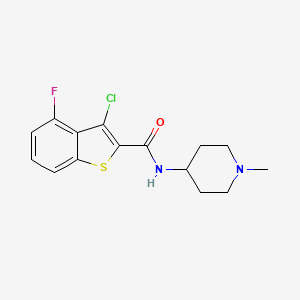 molecular formula C15H16ClFN2OS B4995748 3-chloro-4-fluoro-N-(1-methylpiperidin-4-yl)-1-benzothiophene-2-carboxamide 