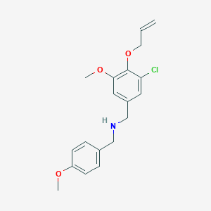 molecular formula C19H22ClNO3 B499578 1-[3-chloro-5-methoxy-4-(prop-2-en-1-yloxy)phenyl]-N-(4-methoxybenzyl)methanamine 