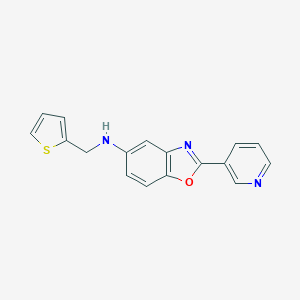 molecular formula C17H13N3OS B499584 2-(pyridin-3-yl)-N-(thiophen-2-ylmethyl)-1,3-benzoxazol-5-amine CAS No. 881446-11-3