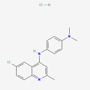 1-N-(6-chloro-2-methylquinolin-4-yl)-4-N,4-N-dimethylbenzene-1,4-diamine;hydrochloride