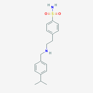 molecular formula C18H24N2O2S B499587 4-(2-{[4-(Propan-2-yl)benzyl]amino}ethyl)benzenesulfonamide 
